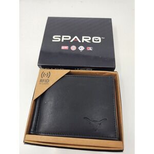 Sparo Mens Texas Longhorns Bifold Wallet Black Leather RFID Casual Size OS
